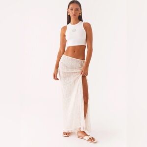 Peppermayo Exclusive Opal Sequin Maxi Skirt - White
